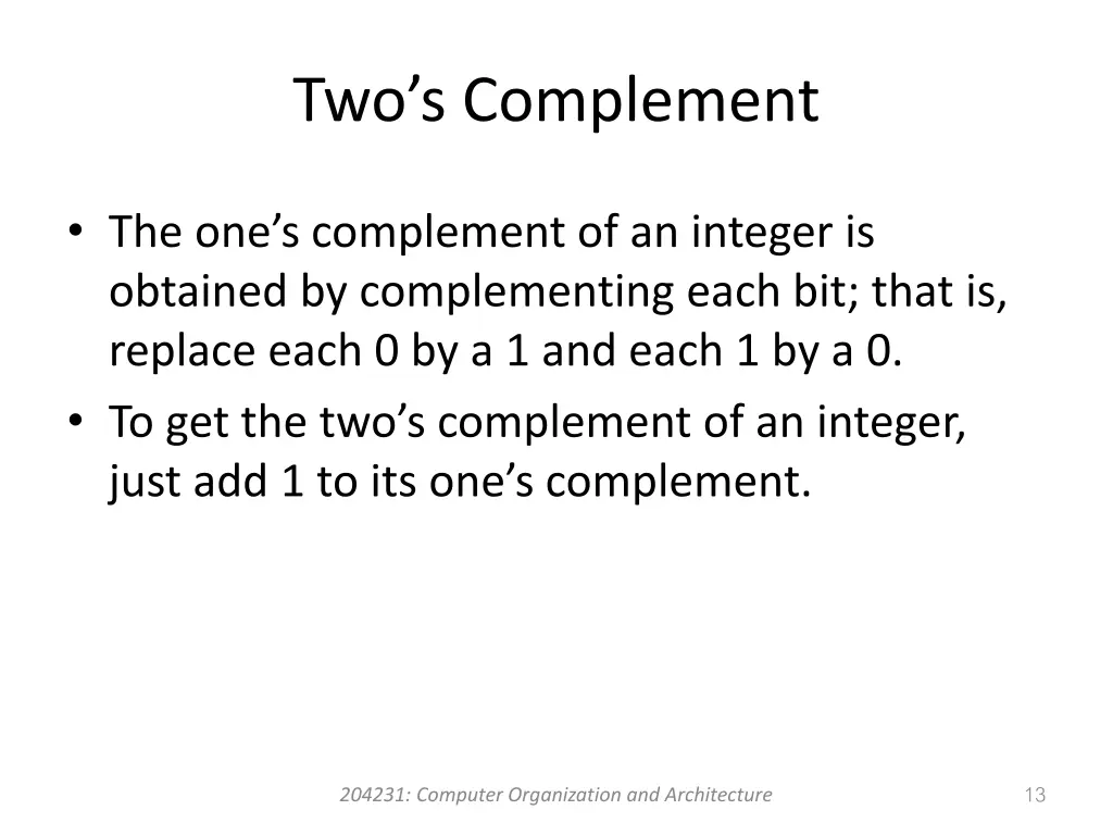 two s complement