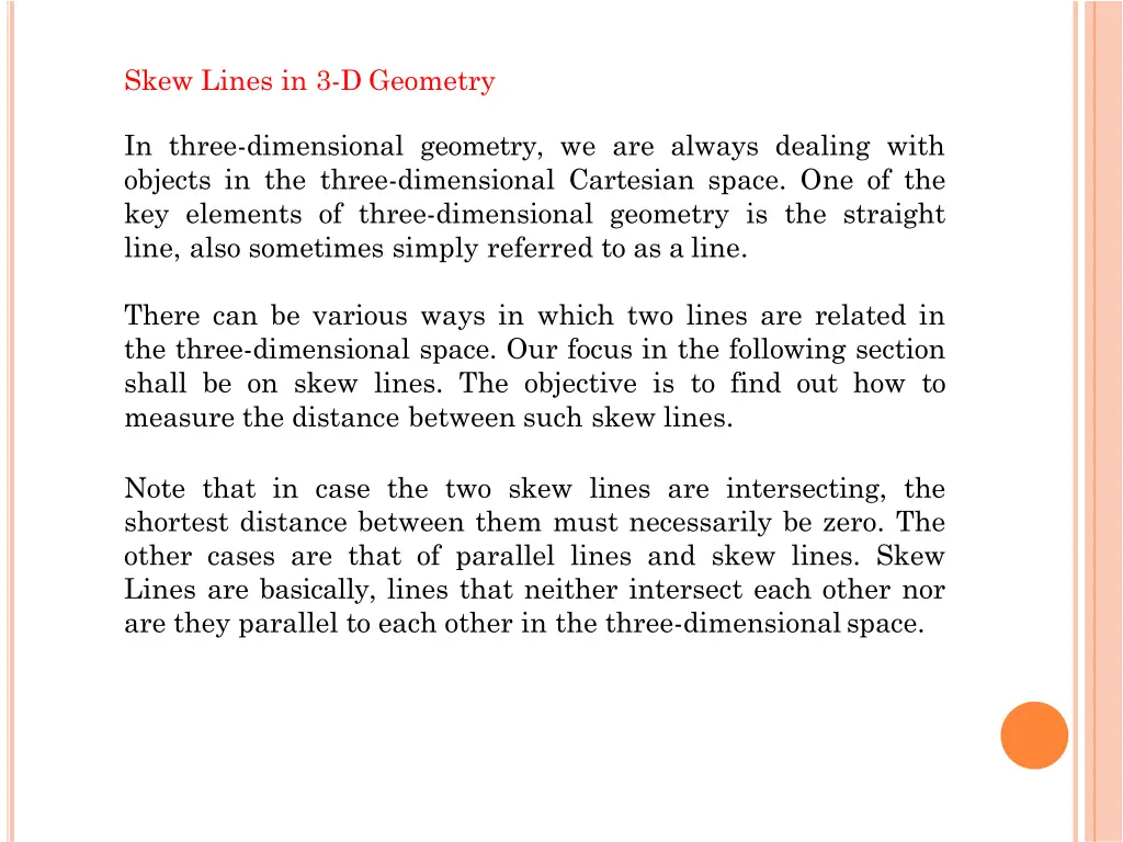 skew lines in 3 d geometry