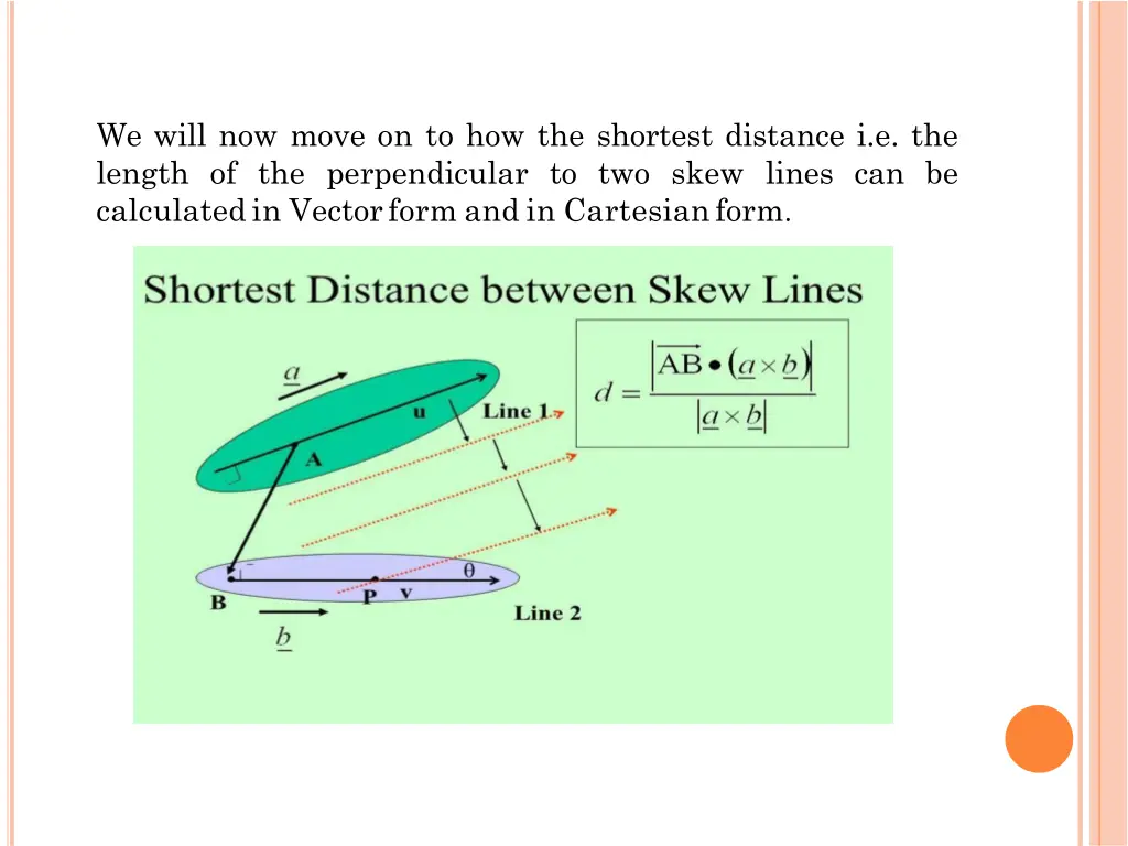 we will now move on to how the shortest distance