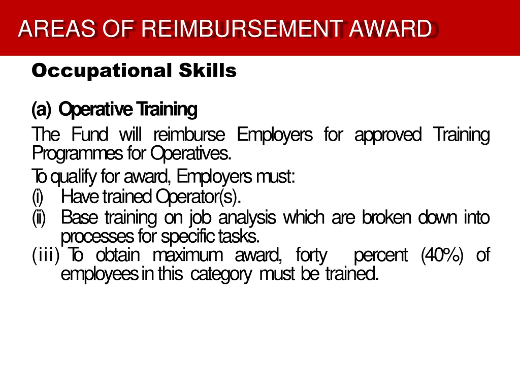 areas of reimbursement award 3