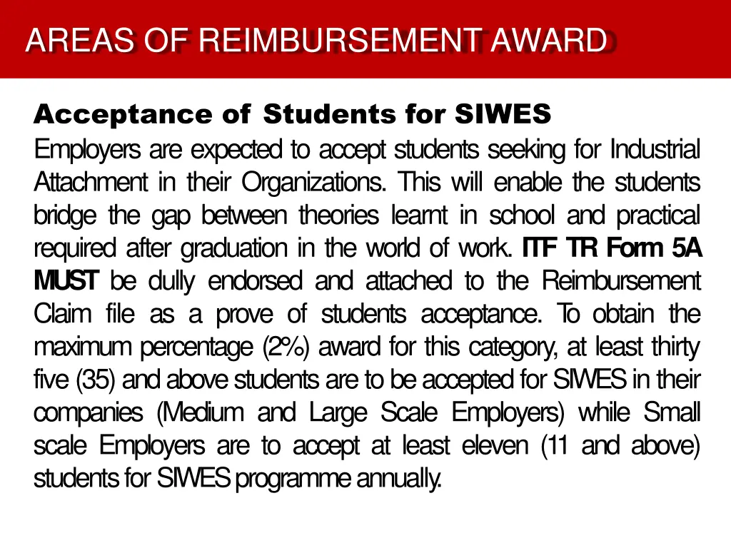 areas of reimbursement award 9