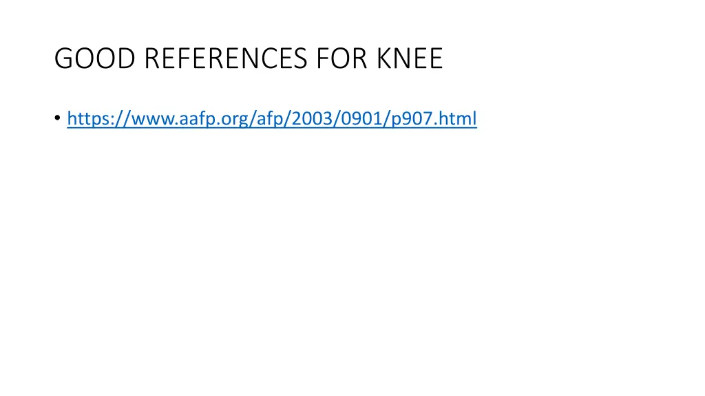 good references for knee