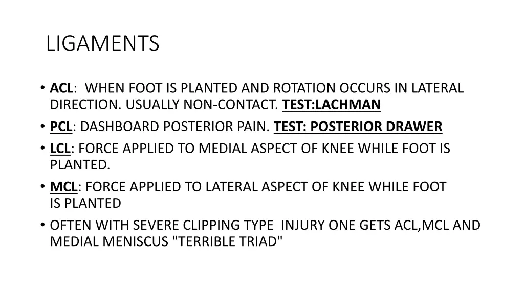 ligaments