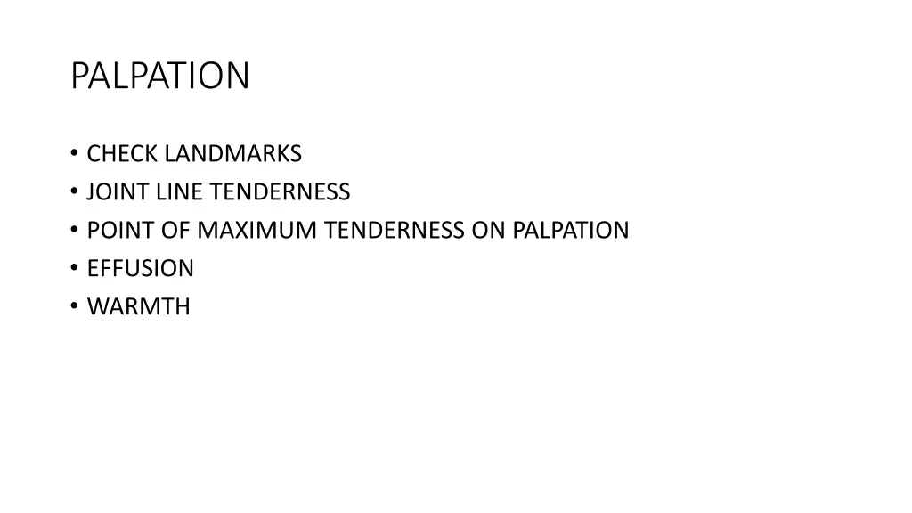 palpation