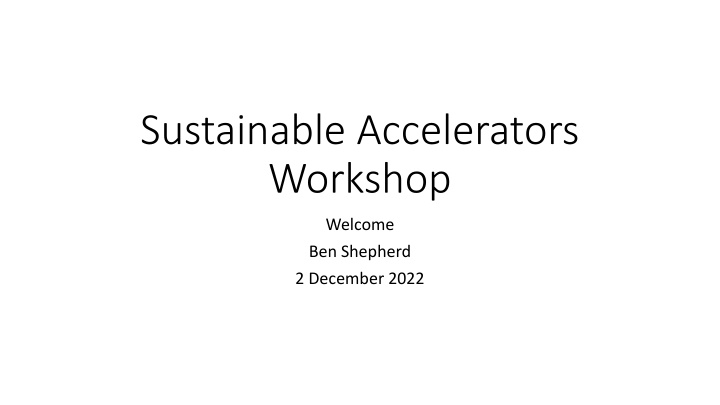 sustainable accelerators workshop