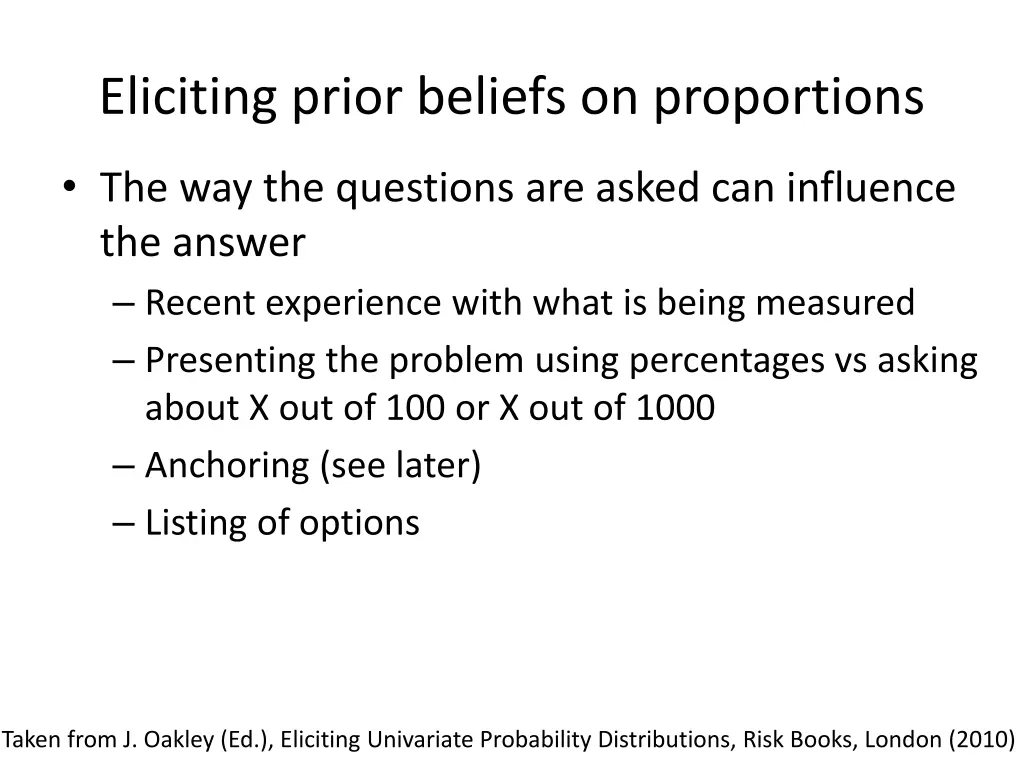 eliciting prior beliefs on proportions 1