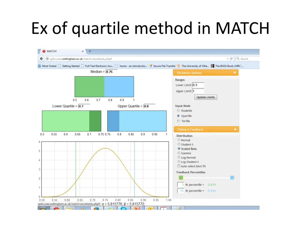 ex of quartile method in match