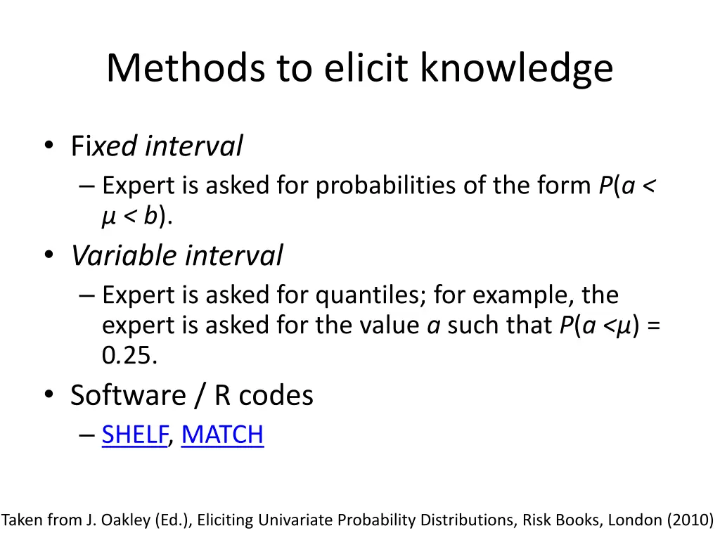 methods to elicit knowledge