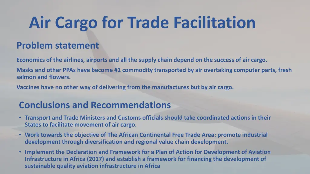 air cargo for trade facilitation