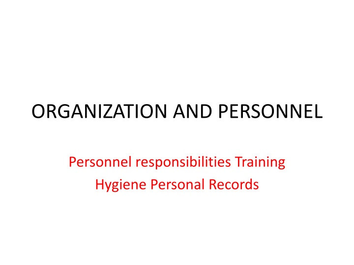 organization and personnel