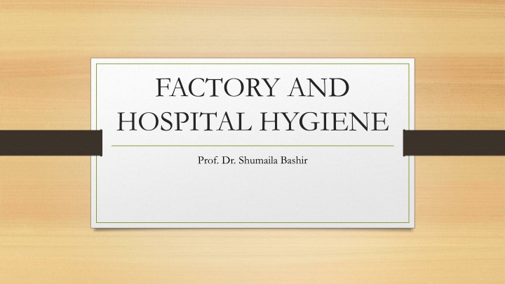 factory and hospital hygiene