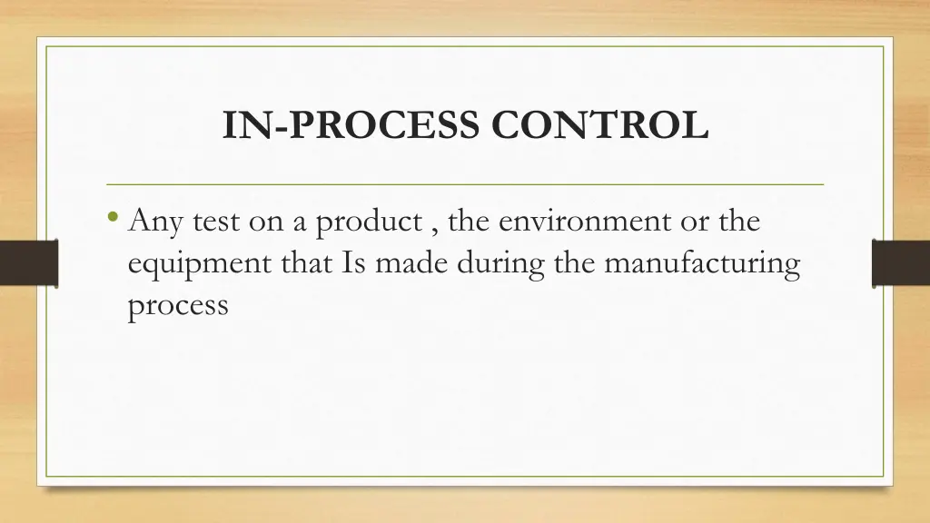 in process control