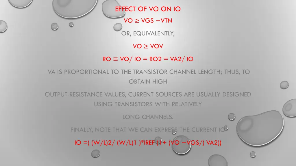 effect of vo on io