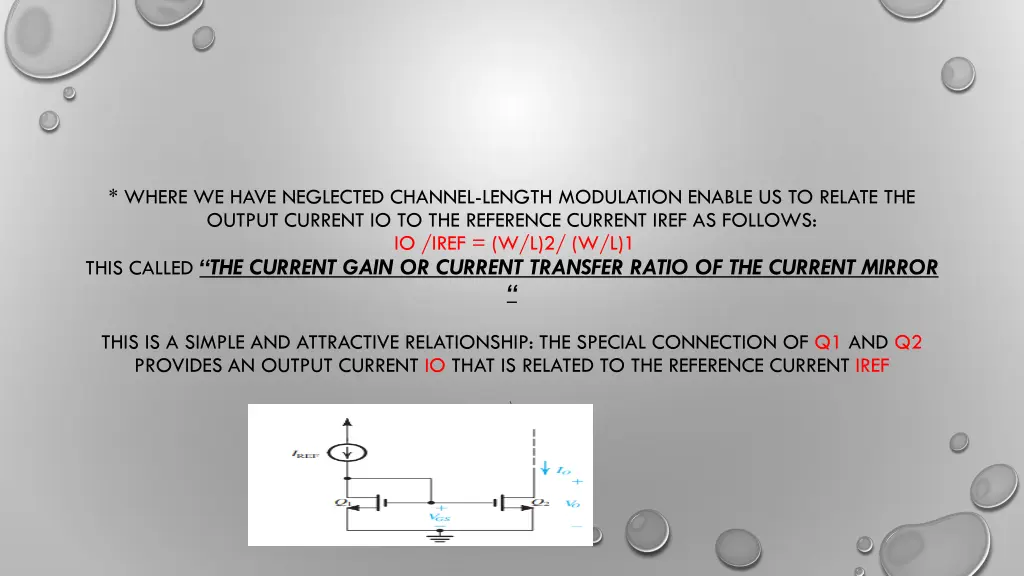 where we have neglected channel length modulation