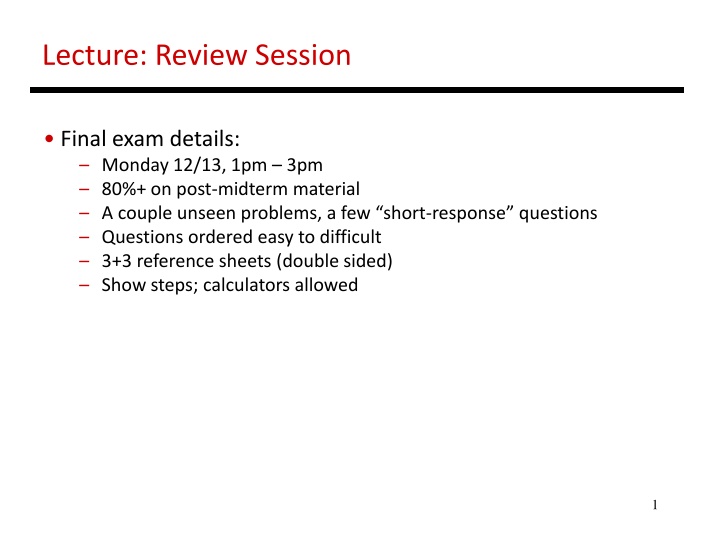 lecture review session