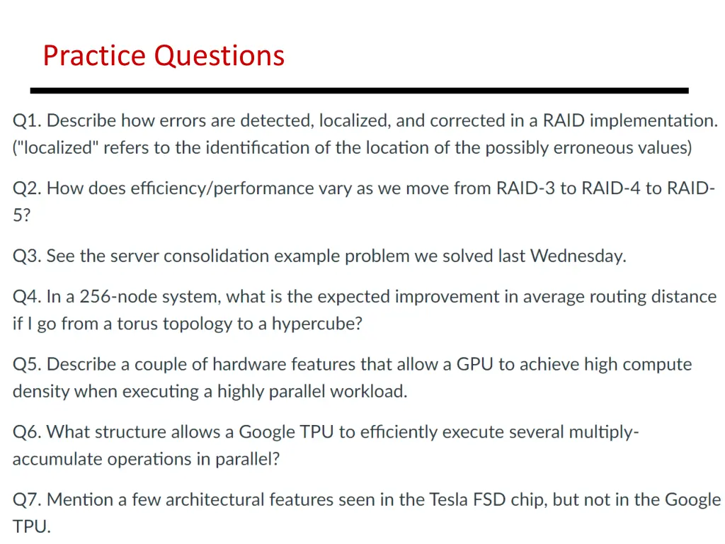 practice questions