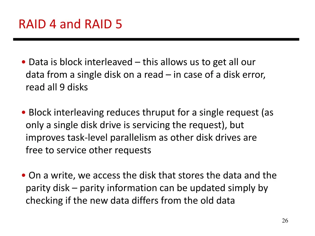 raid 4 and raid 5