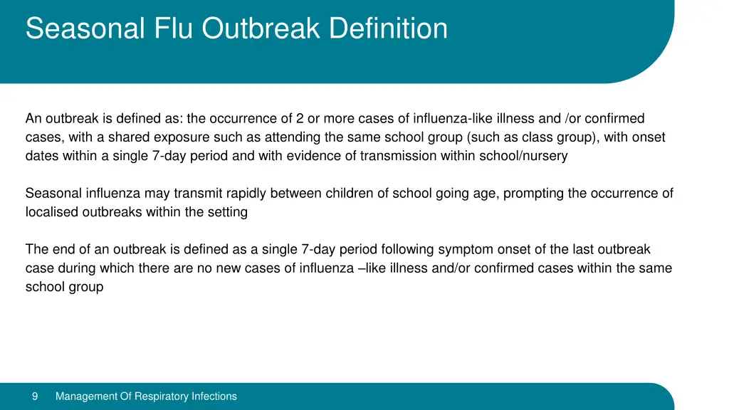 seasonal flu outbreak definition