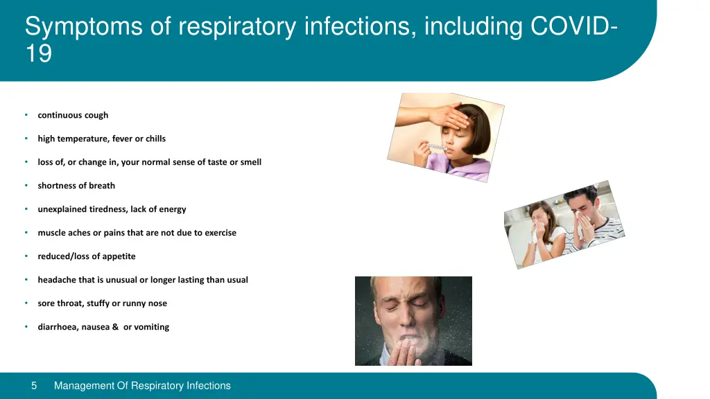 symptoms of respiratory infections including