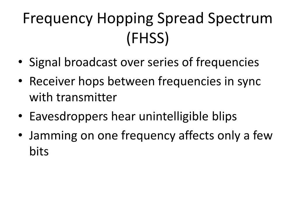 frequency hopping spread spectrum fhss