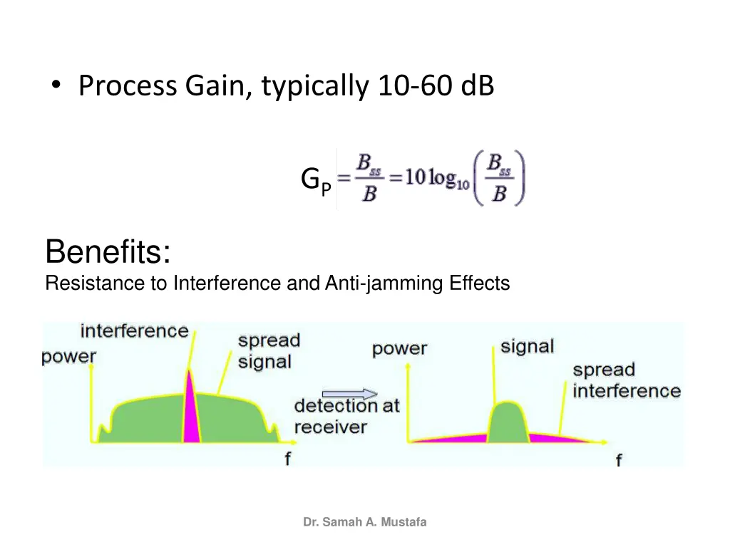 process gain typically 10 60 db