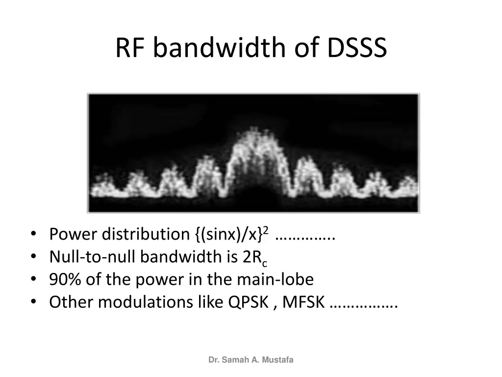 rf bandwidth of dsss