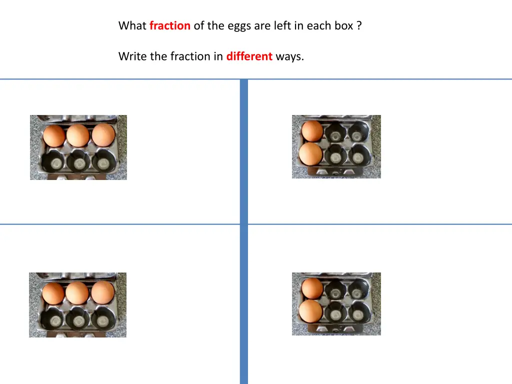 what fraction of the eggs are left in each box