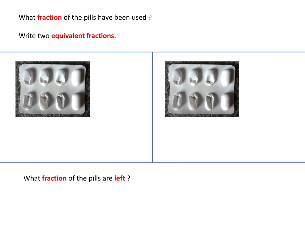 what fraction of the pills have been used