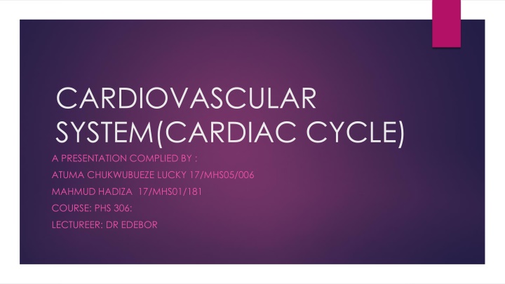 cardiovascular system cardiac cycle