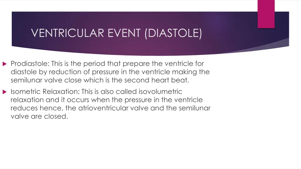 ventricular event diastole