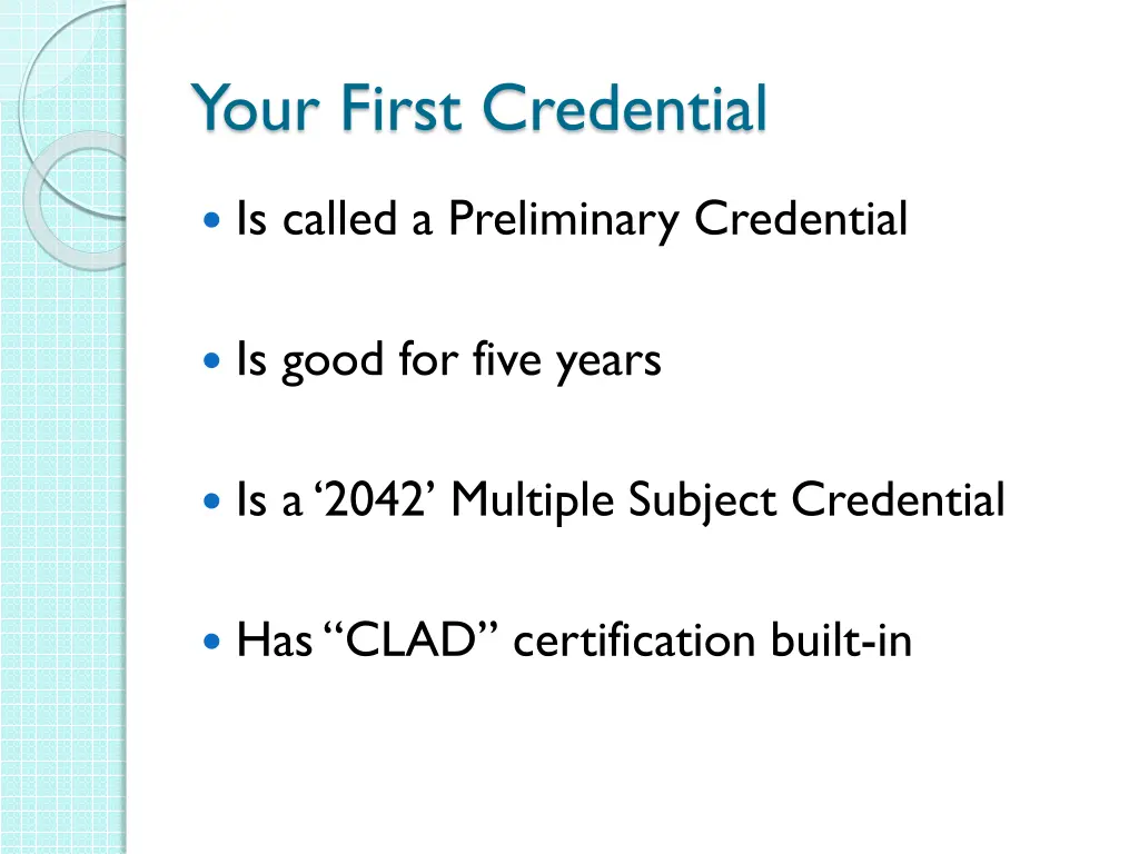 your first credential