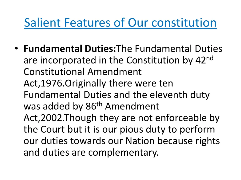 salient features of our constitution 5