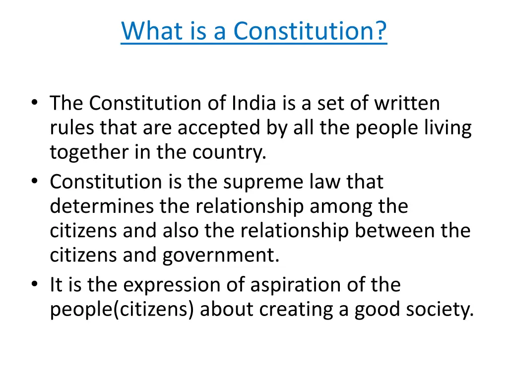 what is a constitution