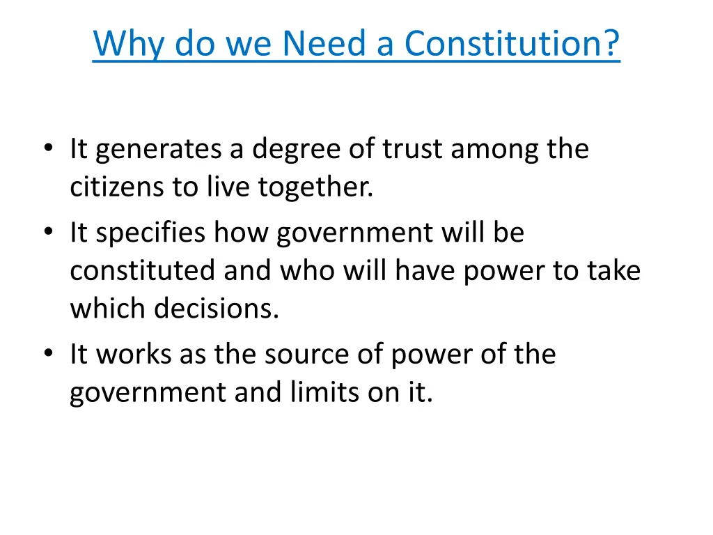 why do we need a constitution