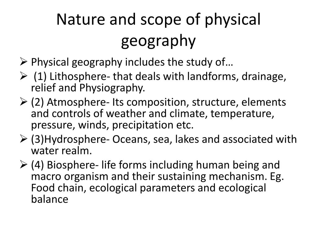 nature and scope of physical geography physical