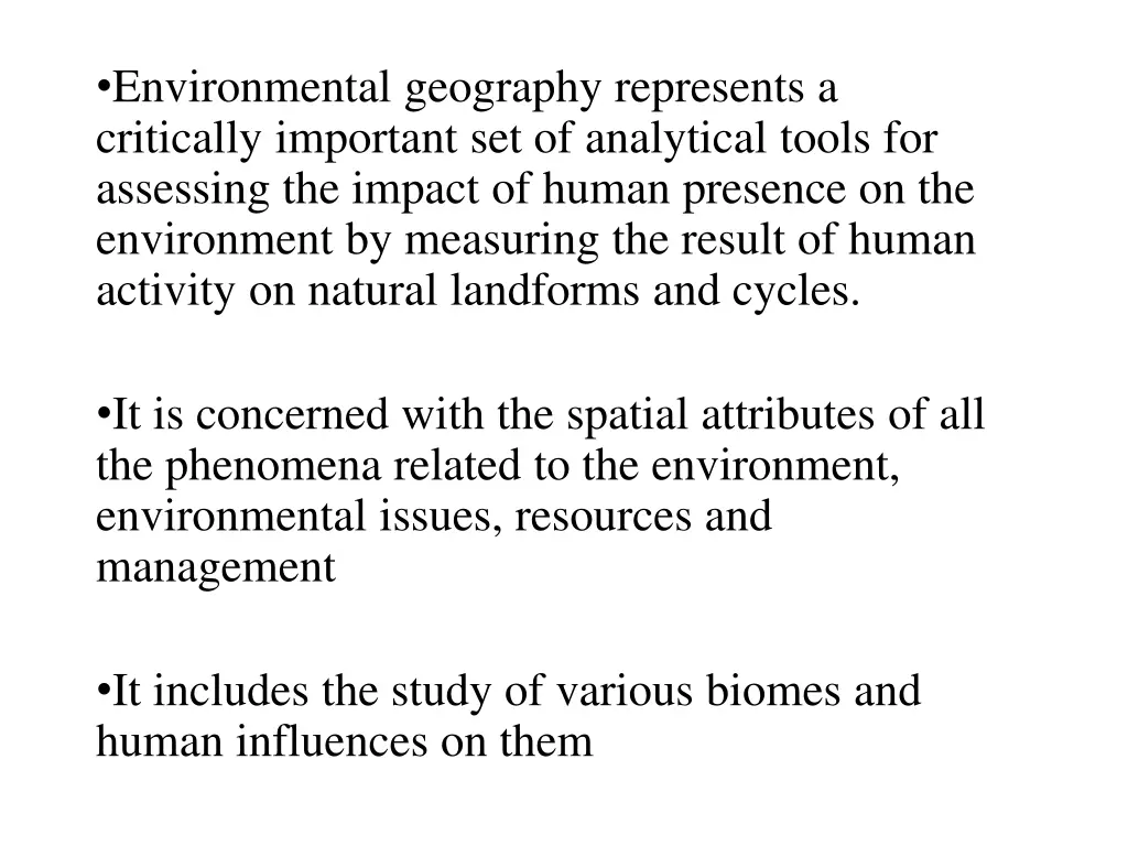 environmental geography represents a critically