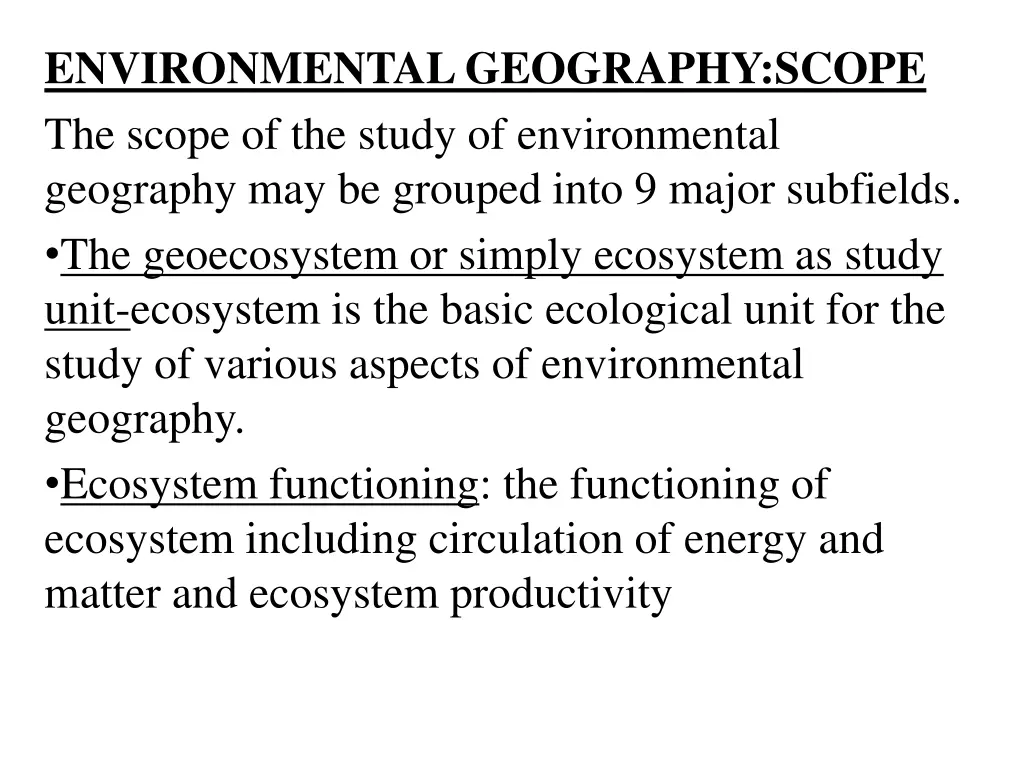 environmental geography scope the scope