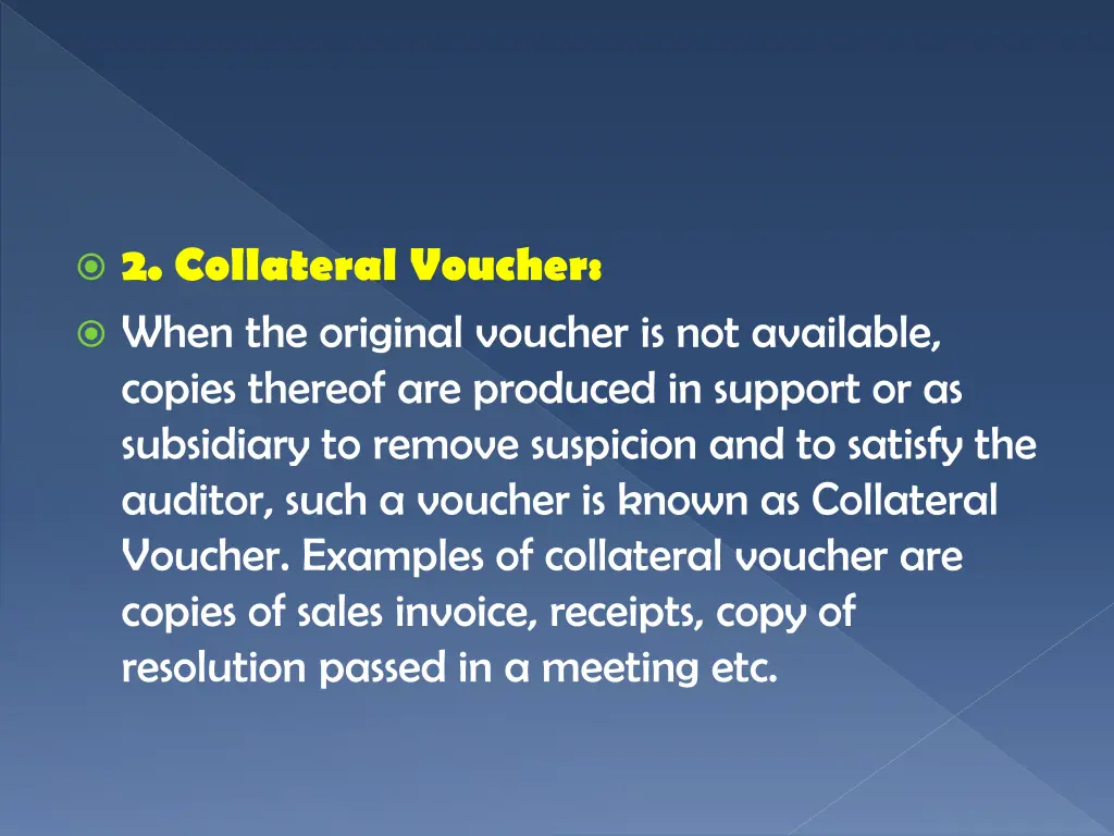 2 collateral voucher when the original voucher