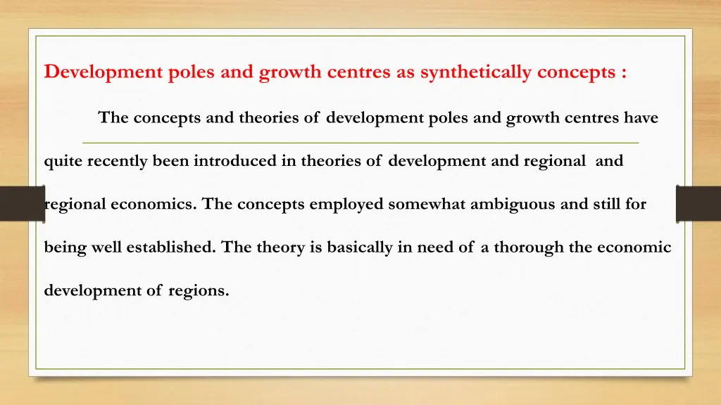 development poles and growth centres