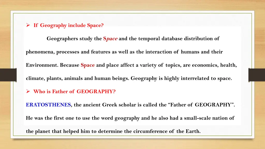 if geography include space