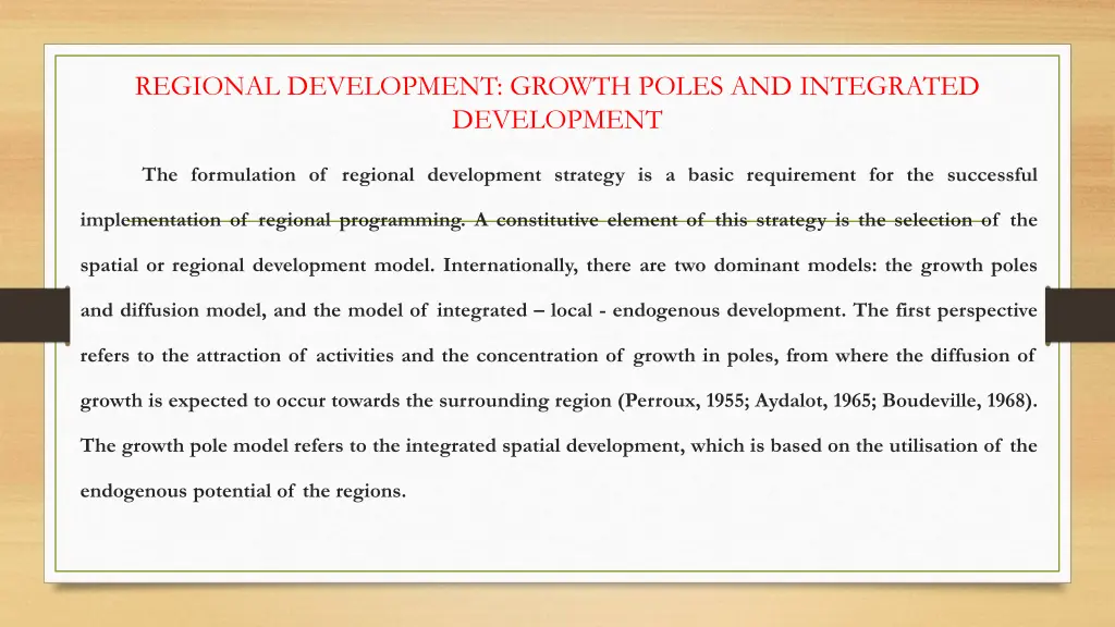 regional development growth poles and integrated