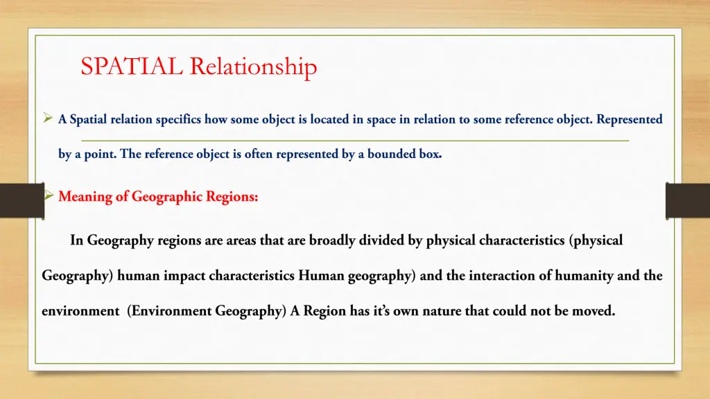 spatial relationship