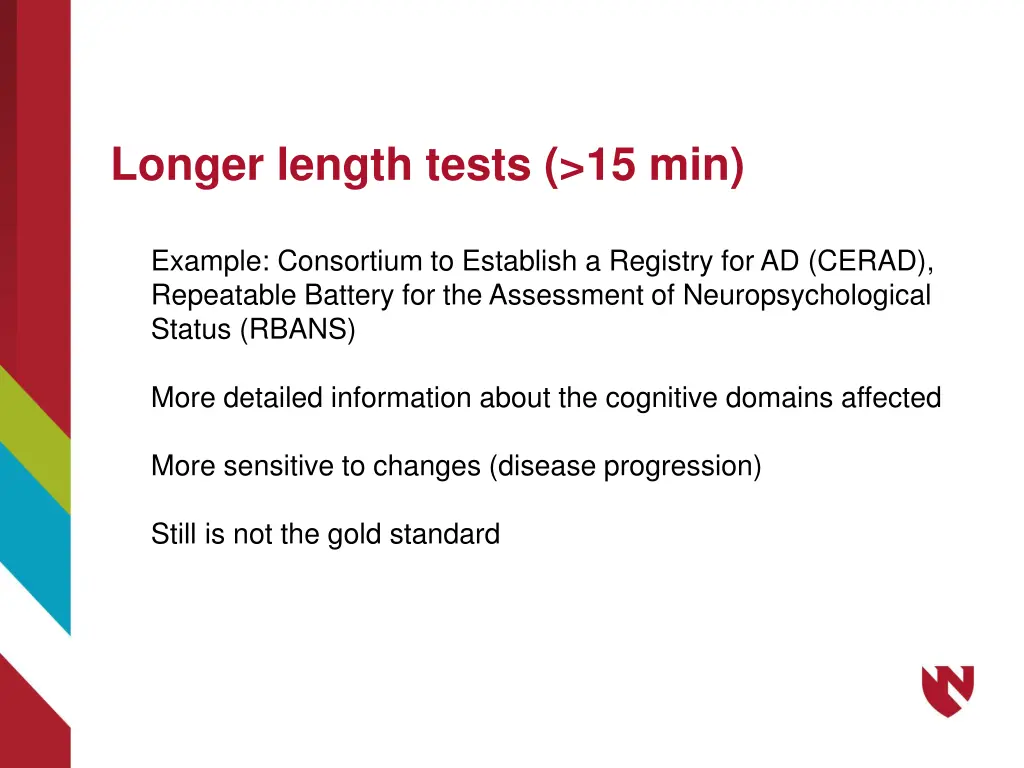 longer length tests 15 min