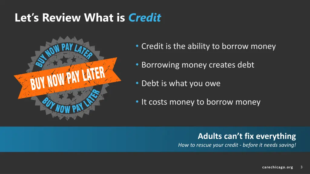 let s review what is credit