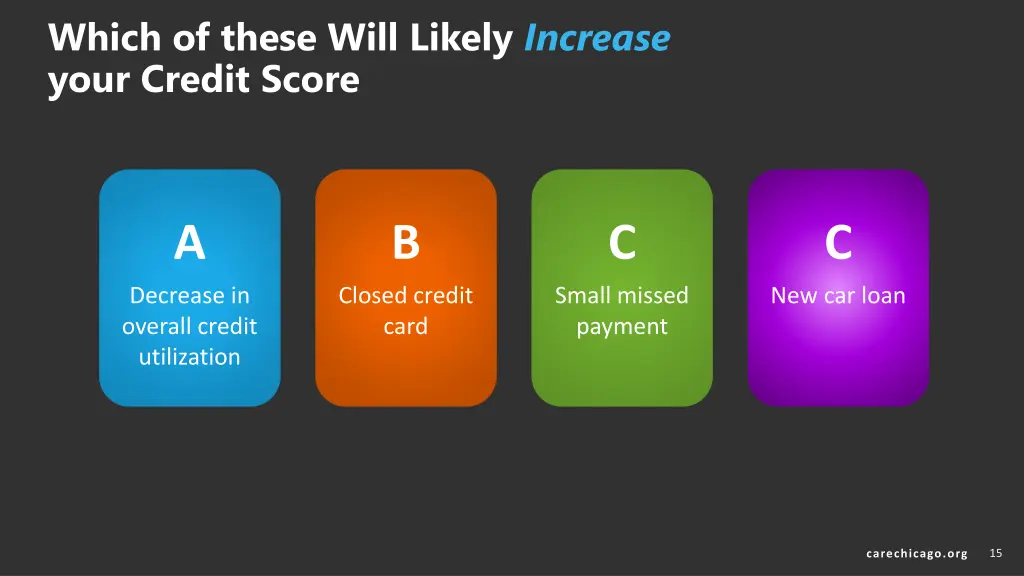 which of these will likely increase your credit