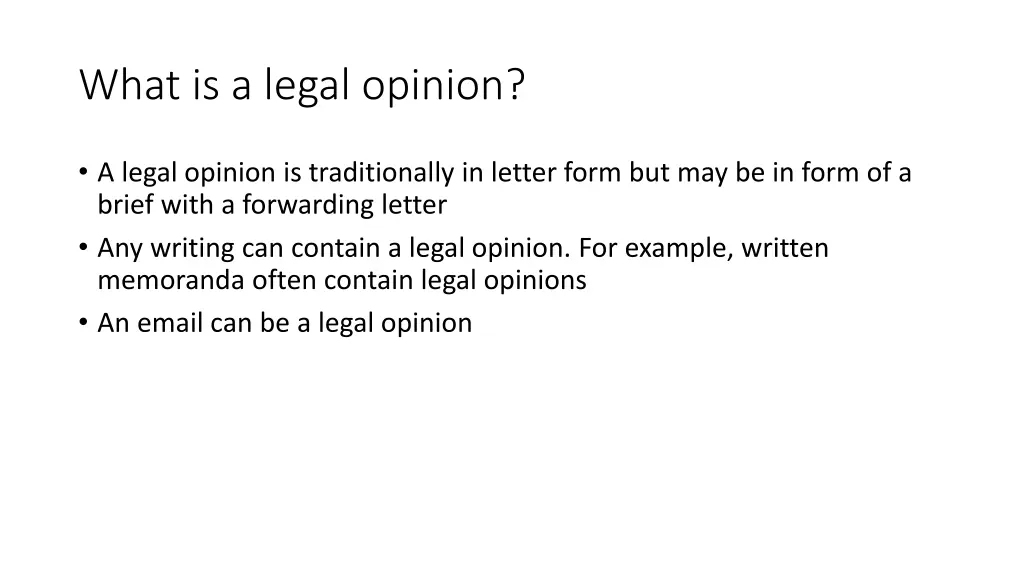 what is a legal opinion