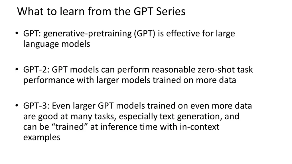 what to learn from the gpt series