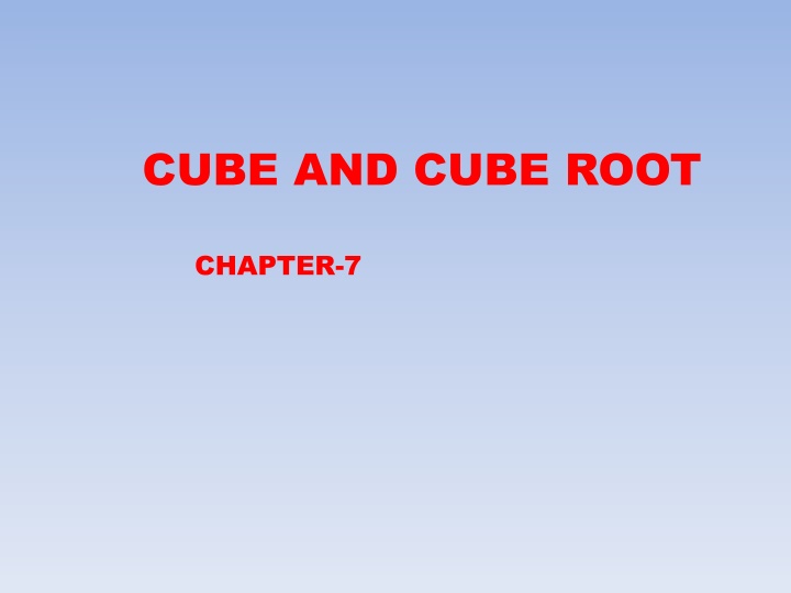 cube and cube root