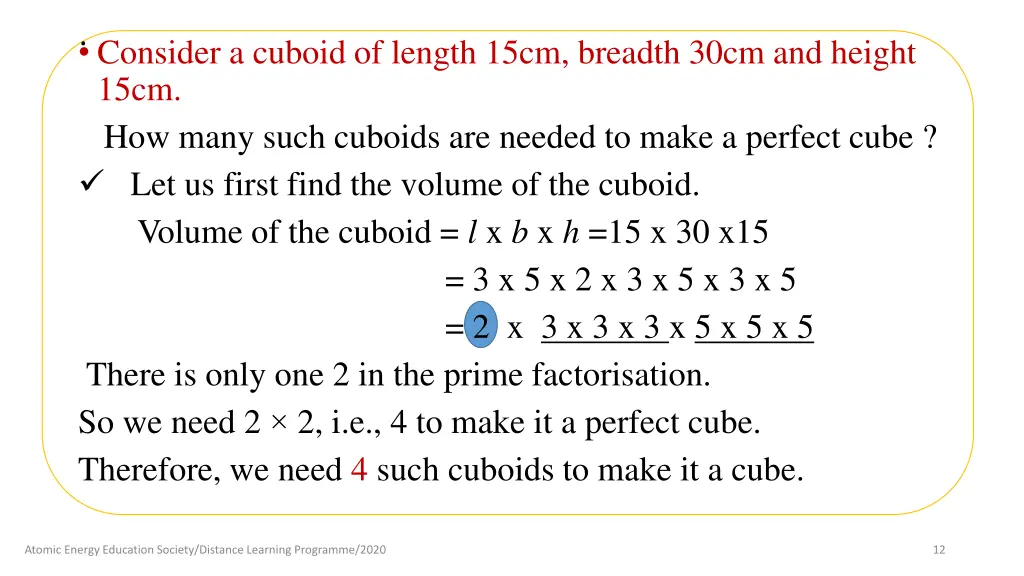 consider a cuboid of length 15cm breadth 30cm