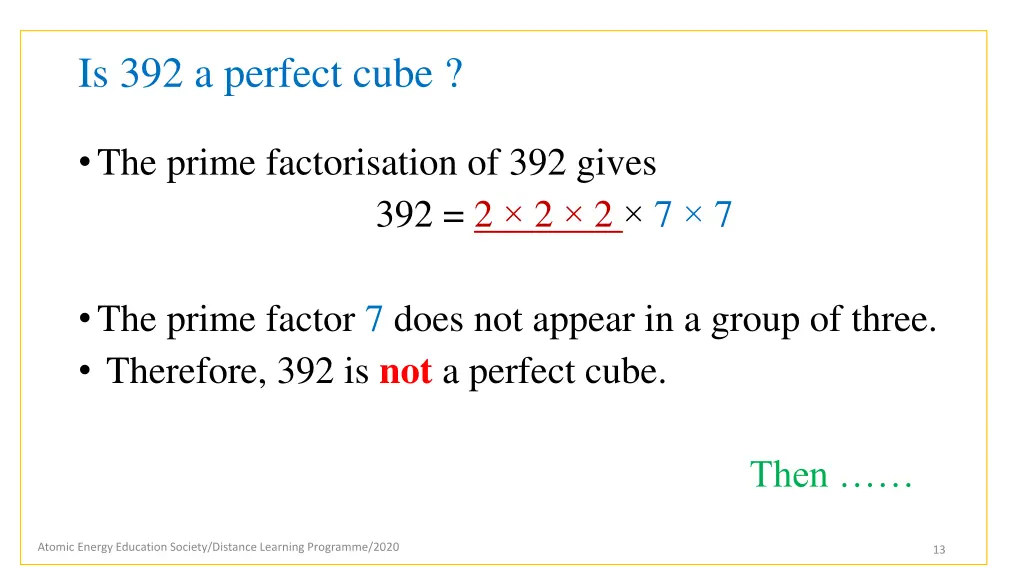 is 392 a perfect cube